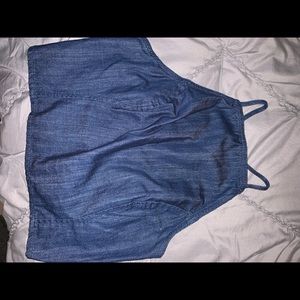 jean criss cross crop top